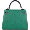Hermès Kelly Sellier 25 Special Order HSS Vert Vertigo / Blue Iris Ostrich BGHW