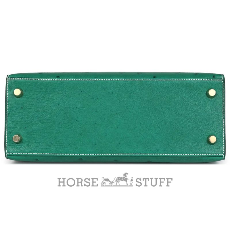 Hermès Kelly Sellier 25 Special Order HSS Vert Vertigo / Blue Iris Ostrich BGHW