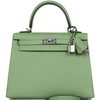 Hermès Kelly Sellier 25 Special Order HSS Verso Vert Criquet / Gold Epsom PHW
