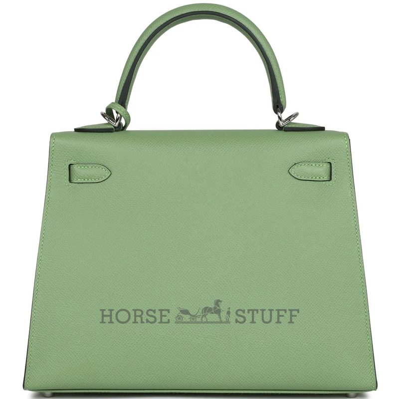 Hermès Kelly Sellier 25 Special Order HSS Verso Vert Criquet / Gold Epsom PHW