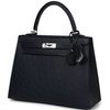 Hermès Kelly Sellier 25 Special Order HSS Verso Blue Indigo / Gris Perle Ostrich PHW