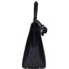Hermès Kelly Sellier 25 Special Order HSS Verso Blue Indigo / Gris Perle Ostrich PHW
