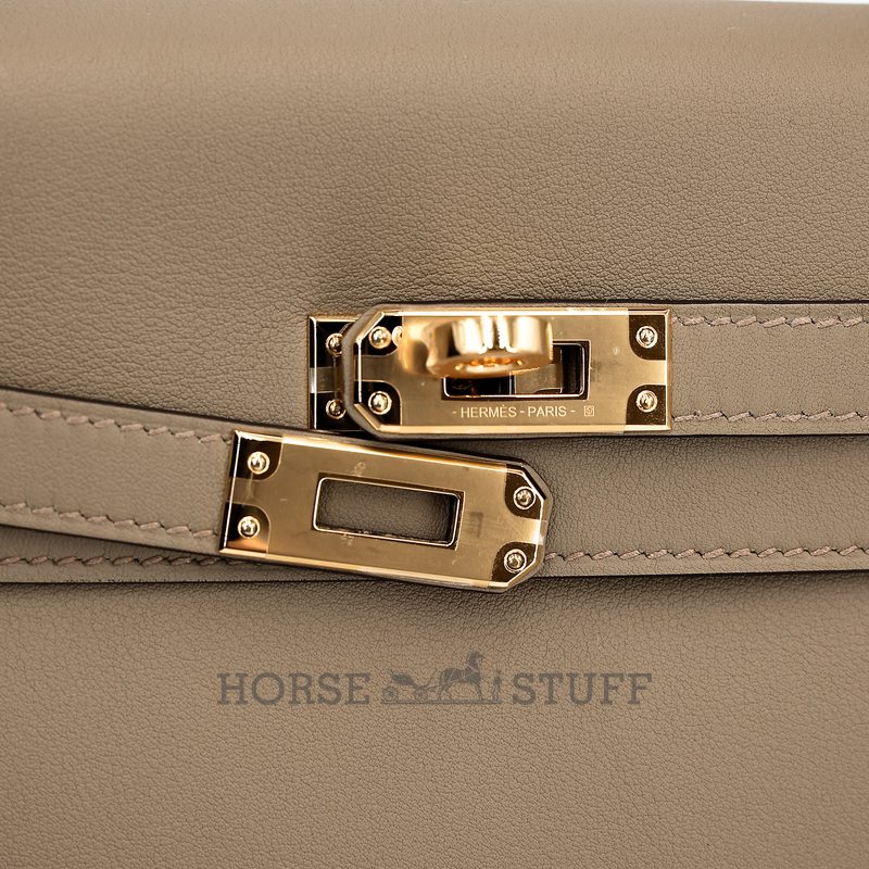 Hermès Kelly Retourne 25 Beige Marfa Swift GHW