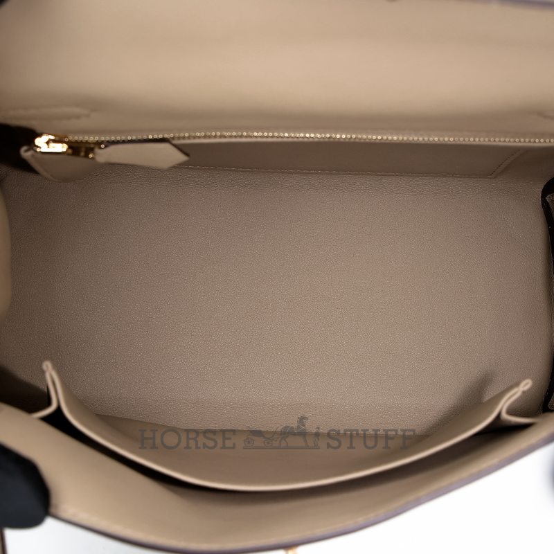 Hermès Kelly Retourne 25 Beige Marfa Swift GHW