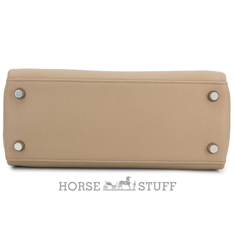 Hermès Kelly Retourne 25 Beige Marfa Swift PHW