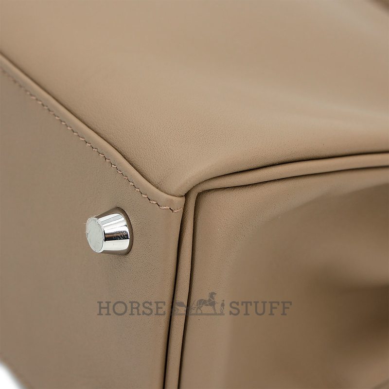 Hermès Kelly Retourne 25 Beige Marfa Swift PHW