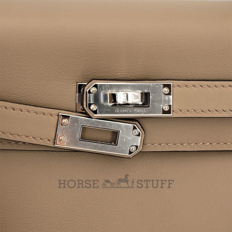 Hermès Kelly Retourne 25 Beige Marfa Swift PHW
