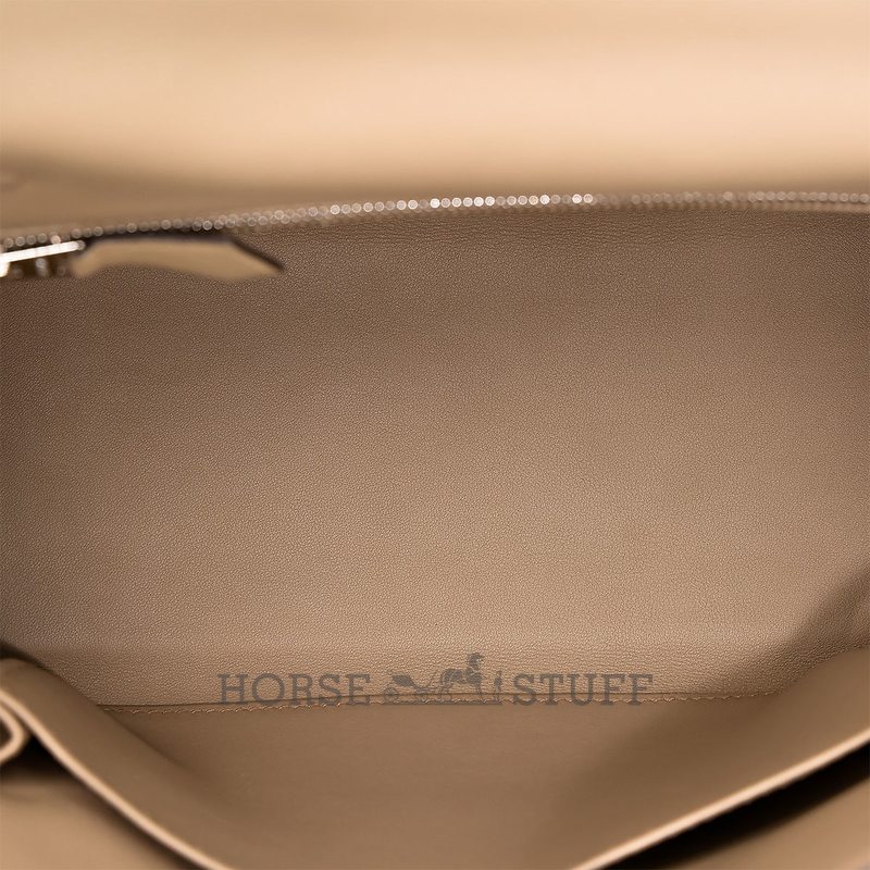 Hermès Kelly Retourne 25 Beige Marfa Swift PHW