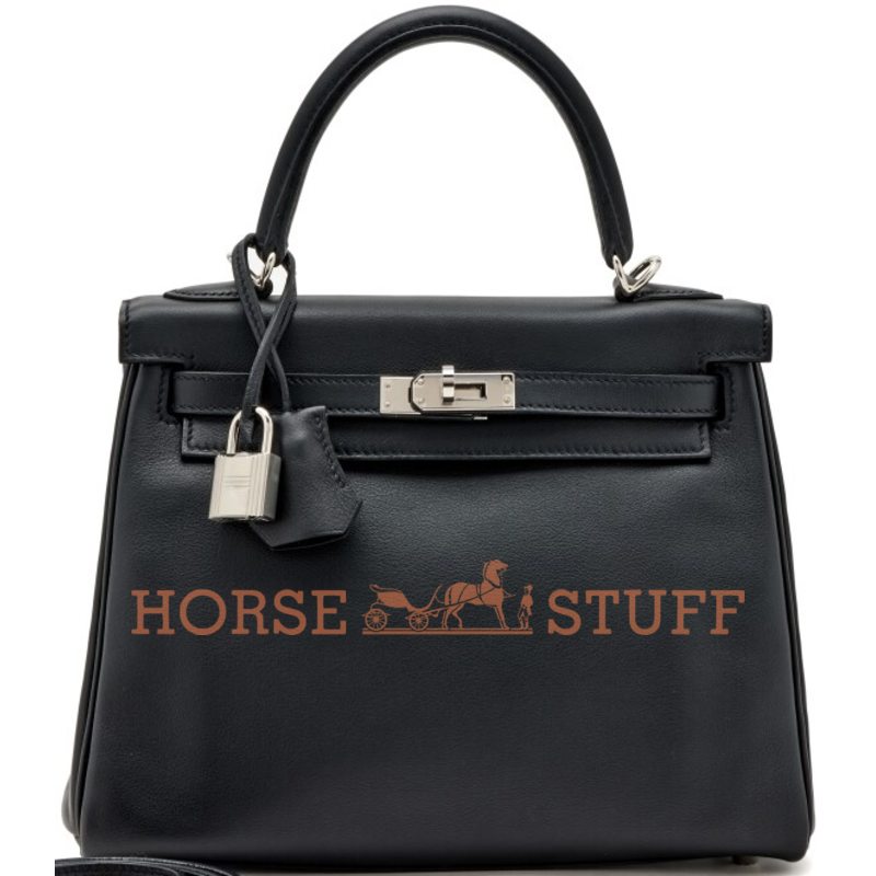 Hermes Kelly Retourne 25 Black Swift PHW