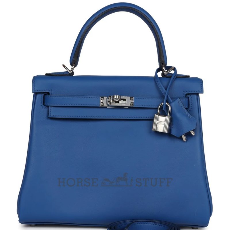Hermès Kelly Retourne 25 Blue France Swift PHW
