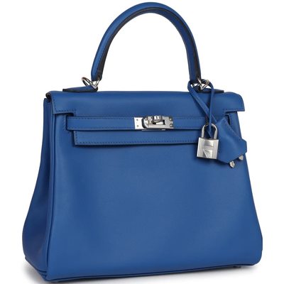 Hermès Kelly Retourne 25 Blue France Swift PHW