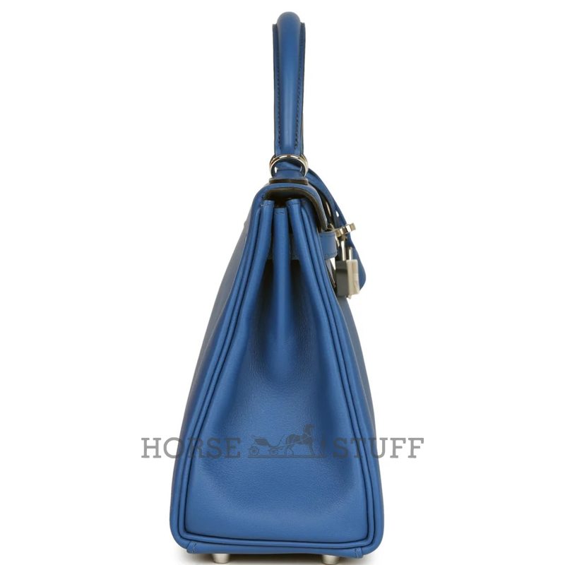 Hermès Kelly Retourne 25 Blue France Swift PHW