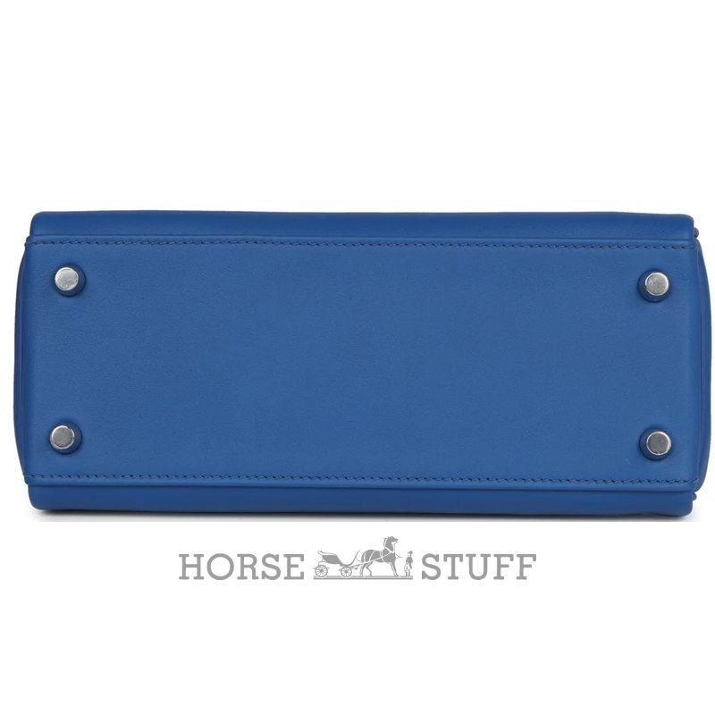Hermès Kelly Retourne 25 Blue France Swift PHW