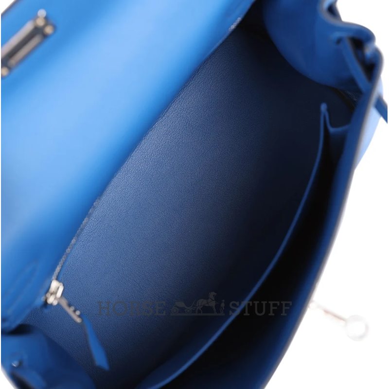 Hermès Kelly Retourne 25 Blue France Swift PHW
