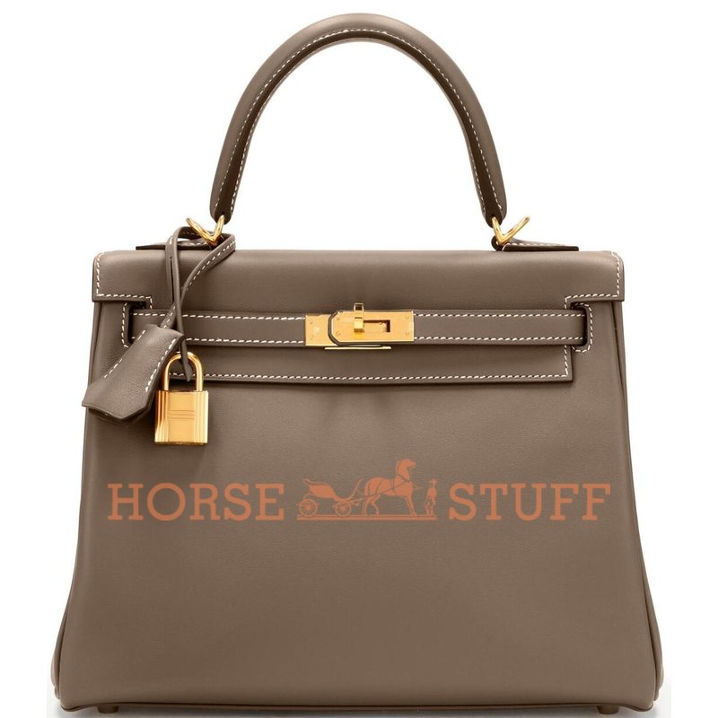 Hermès Kelly Retourne 25 Etoupe Swift GHW