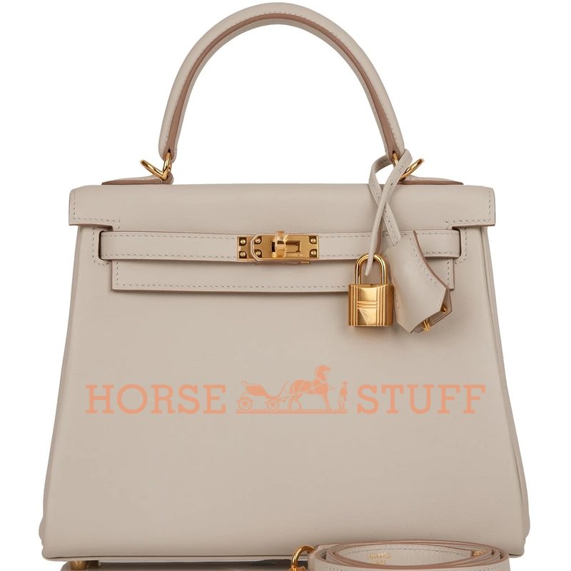 Hermès Kelly Retourne 25 Gris Perle Swift GHW