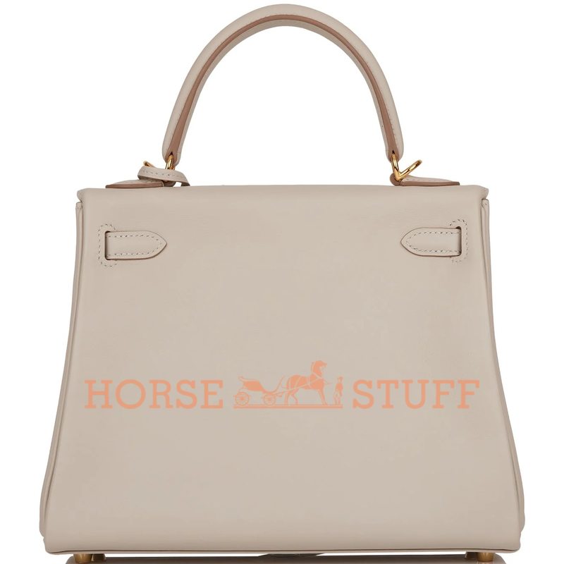 Hermès Kelly Retourne 25 Gris Perle Swift GHW