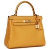 Hermès Kelly Retourne 25 Jaune Ambre Swift GHW