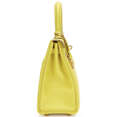 Hermès Kelly Retourne 25 Lime Swift GHW