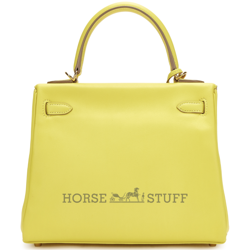 Hermès Kelly Retourne 25 Lime Swift GHW