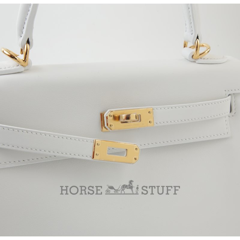 Hermès Kelly Retourne 25 New White Swift GHW