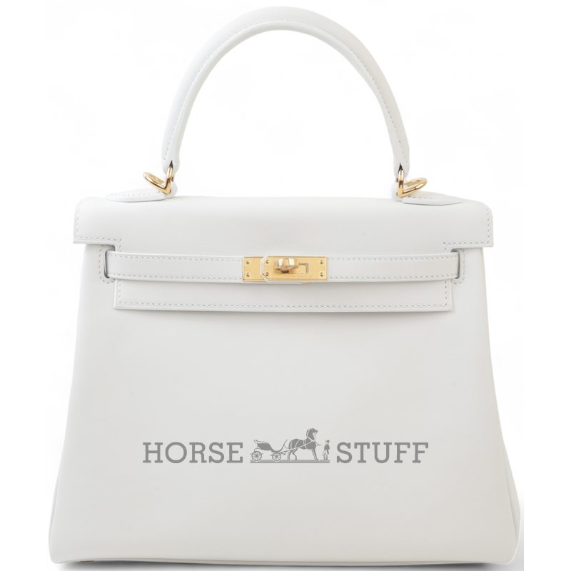 Hermès Kelly Retourne 25 New White Swift GHW