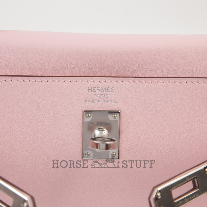 Hermès Kelly Retourne 25 Rose Sakura Swift PHW