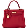 Hermès Kelly Retourne 25 Rouge Casaque Swift GHW