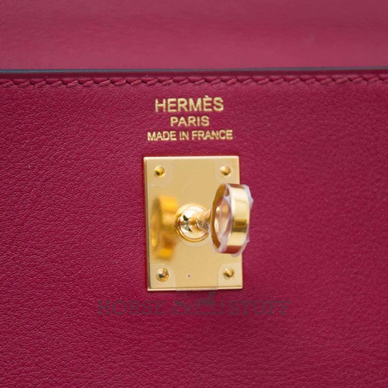 Hermès Kelly Retourne 25 Rouge Grenat Swift GHW