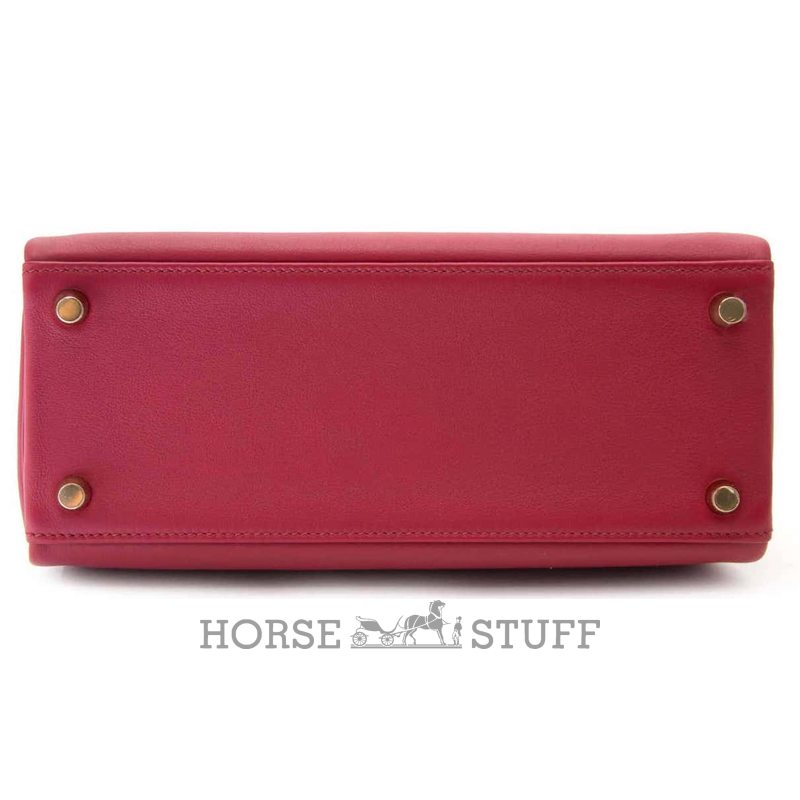Hermès Kelly Retourne 25 Rouge Grenat Swift GHW