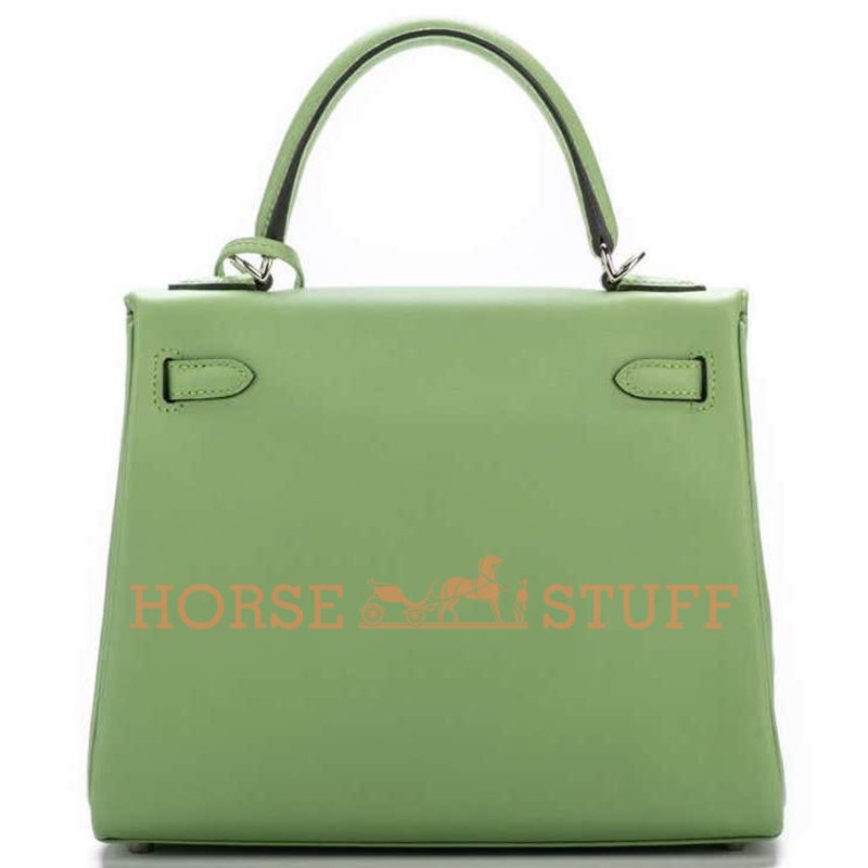 Hermès Kelly Retourne 25 Vert Criquet Swift PHW