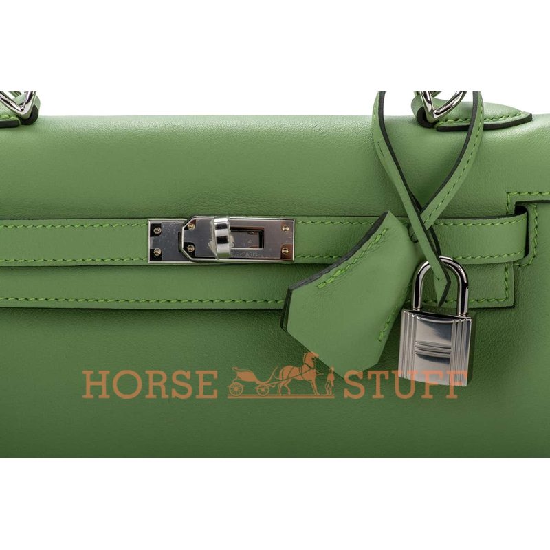 Hermès Kelly Retourne 25 Vert Criquet Swift PHW