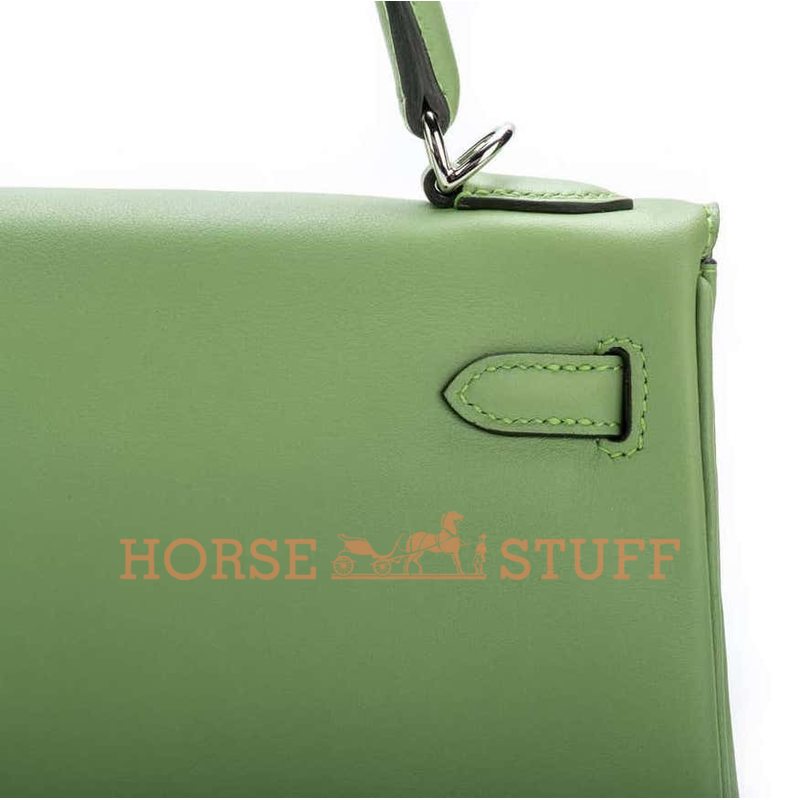 Hermès Kelly Retourne 25 Vert Criquet Swift PHW