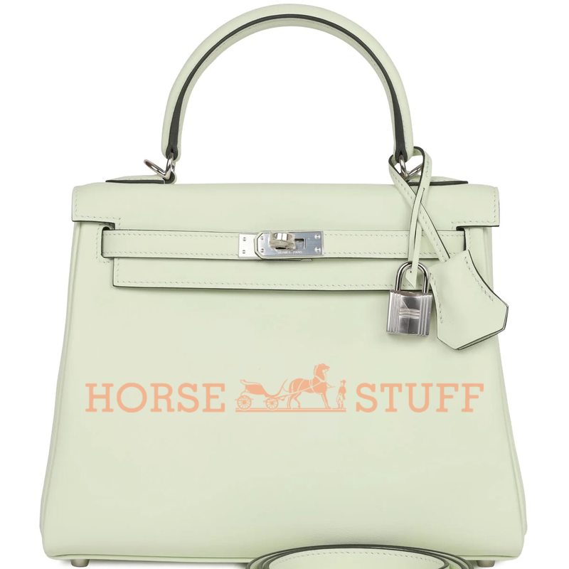 Hermès Kelly Retourne 25 Vert Fizz Swift PHW