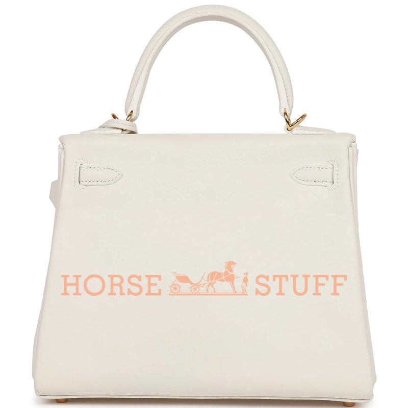 Hermès Kelly Retourne 25 White Swift GHW