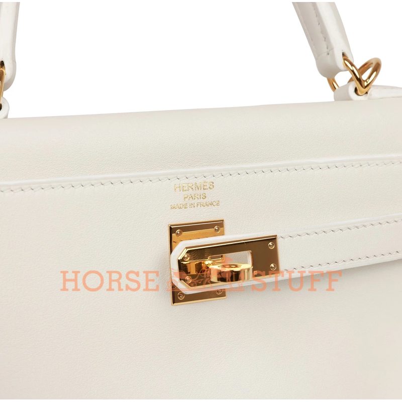 Hermès Kelly Retourne 25 White Swift GHW