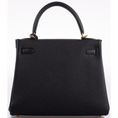Hermès Kelly Retourne 25 Black Togo GHW