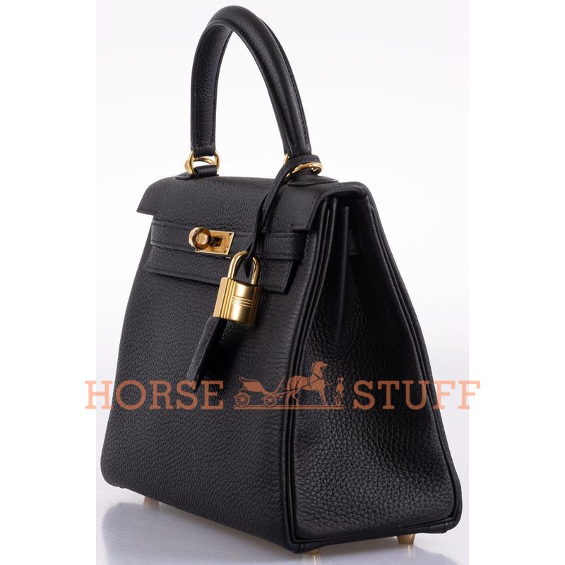 Hermès Kelly Retourne 25 Black Togo GHW