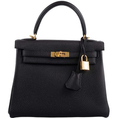 Hermès Kelly Retourne 25 Black Togo GHW