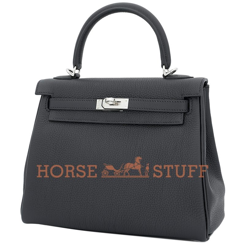 Hermès Kelly Retourne 25 Black Togo PHW