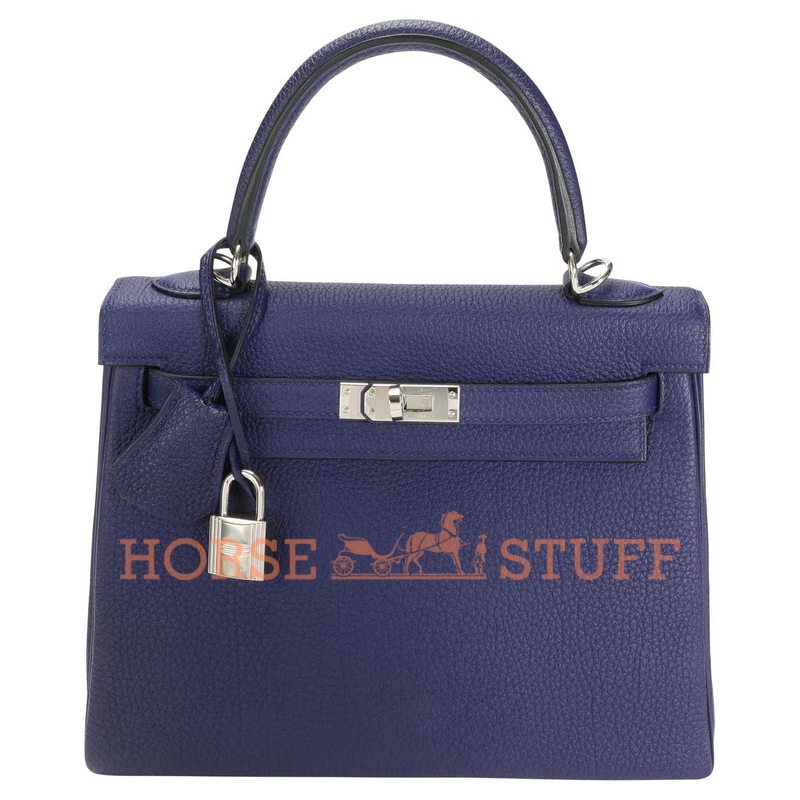 Hermès Kelly Retourne 25 Blue Encre Togo PHW