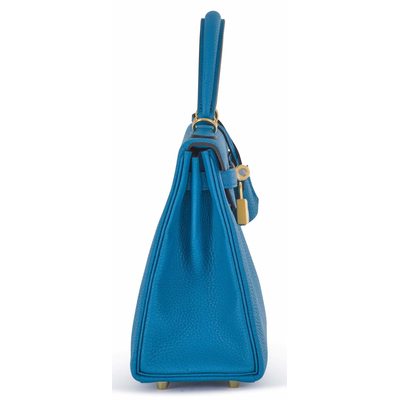 Hermès Kelly Retourne 25 Blue Frida Togo GHW