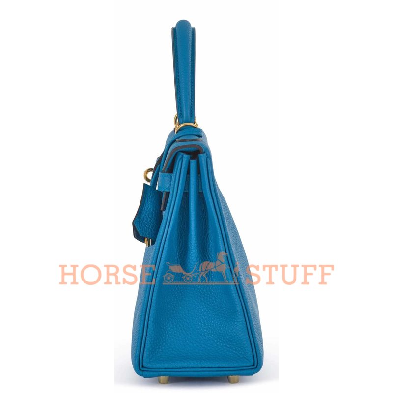 Hermès Kelly Retourne 25 Blue Frida Togo GHW