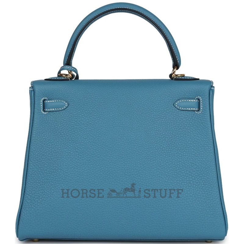 Hermès Kelly Retourne 25 Blue Jean Togo GHW