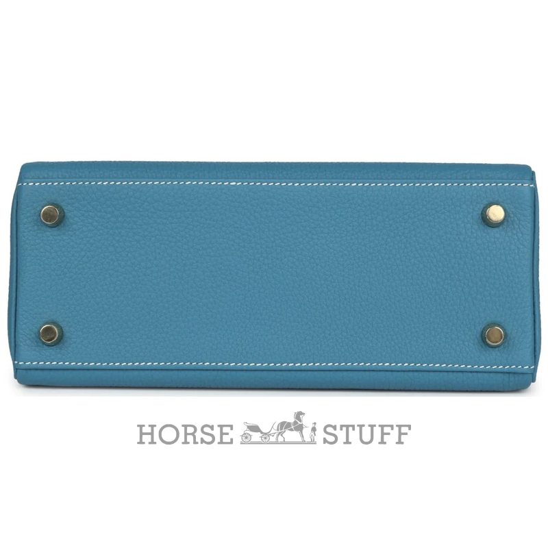 Hermès Kelly Retourne 25 Blue Jean Togo GHW