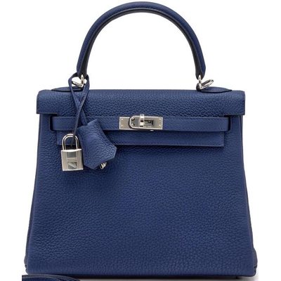 Hermès Kelly Retourne 25 Blue Sapphire Togo PHW