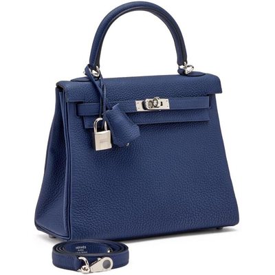 Hermès Kelly Retourne 25 Blue Sapphire Togo PHW