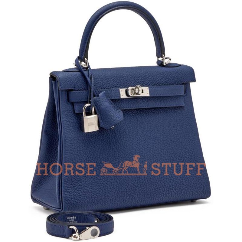 Hermès Kelly Retourne 25 Blue Sapphire Togo PHW