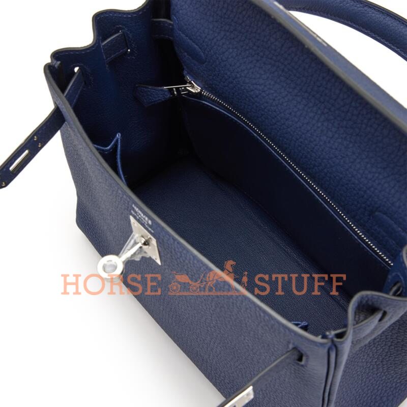 Hermès Kelly Retourne 25 Blue Sapphire Togo PHW