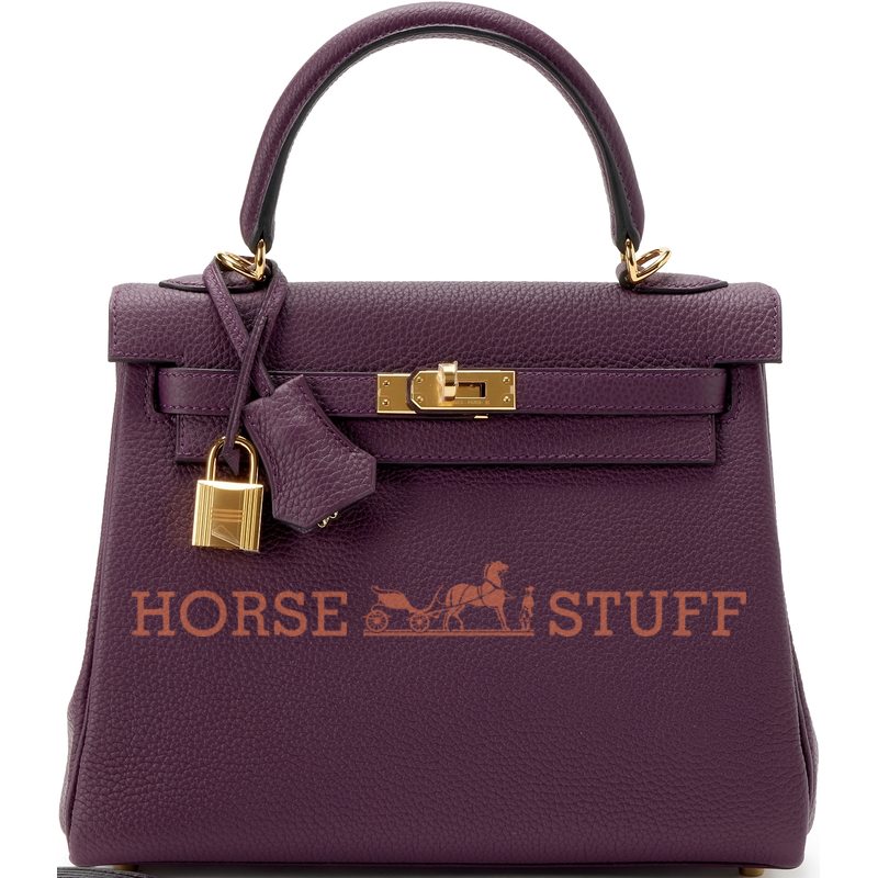 Hermès Kelly Retourne 25 Cassis Togo GHW